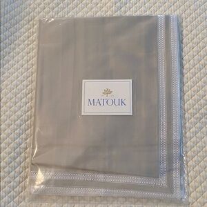 Matouk Grace King Sham Talita Silver 615 TC Cotton Sateen 21"x36" MSRP $423 NWT